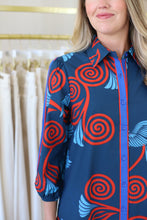 Ava Dress, Indigo Feathers