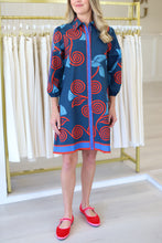 Ava Dress, Indigo Feathers