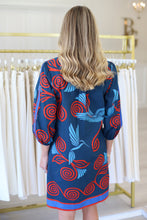 Ava Dress, Indigo Feathers