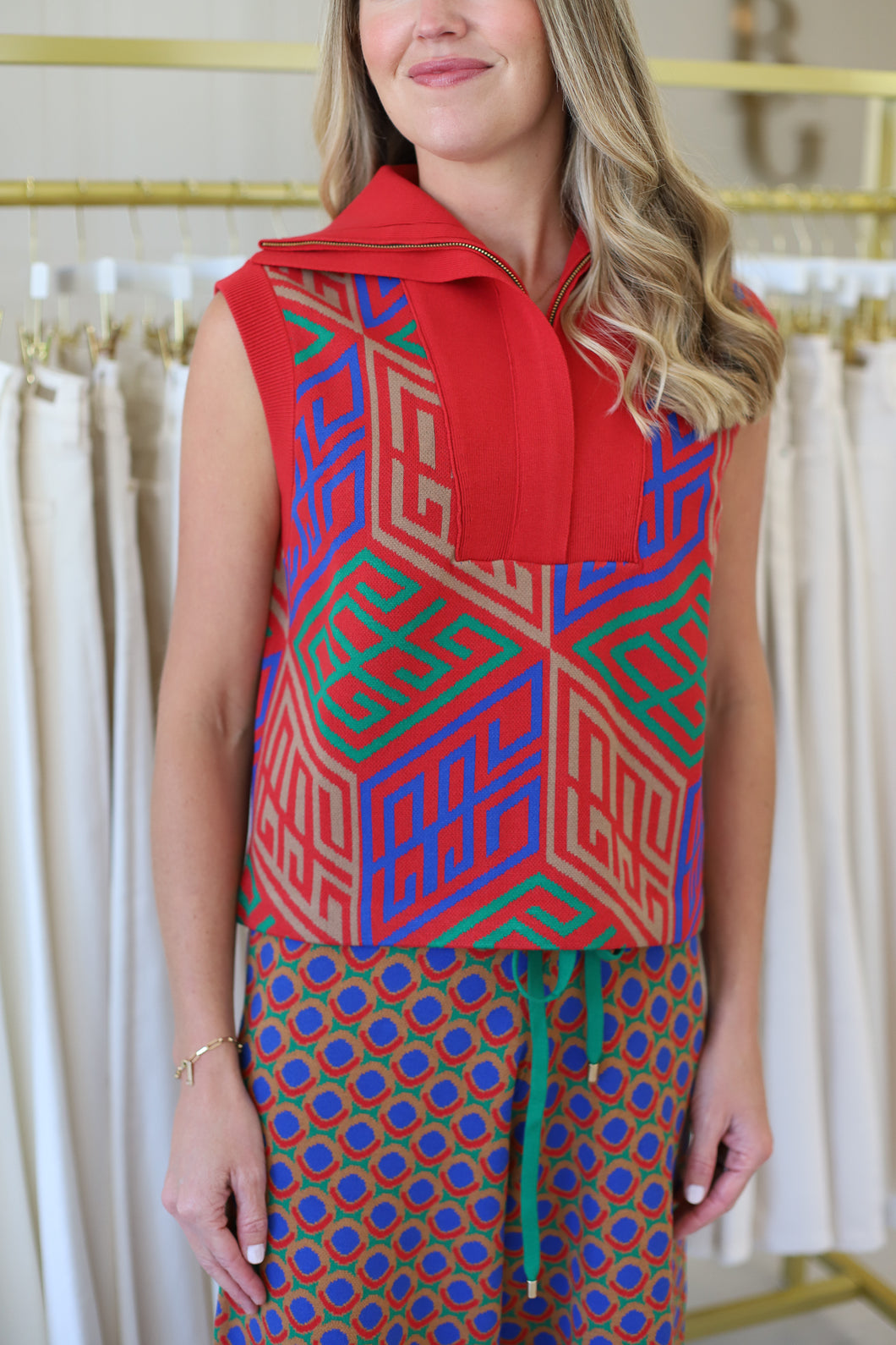 Poppy Pullover Vest, Vintage Monogram