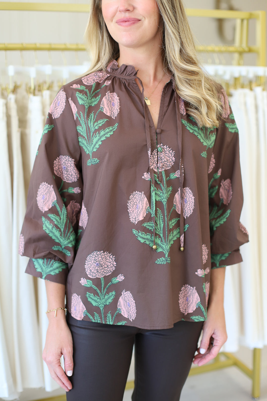Lila Top, Brown