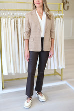 Kelsey High Rise Ankle Flare Coated Jean, Chocolate