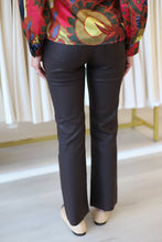 Kelsey High Rise Ankle Flare Coated Jean, Chocolate