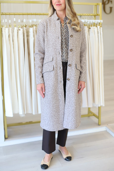 Sherpa Tweed Knit Topcoat