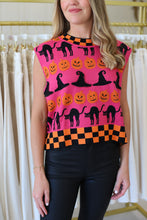Checkered Trim Halloween Icon Tank