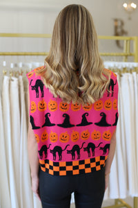 Checkered Trim Halloween Icon Tank