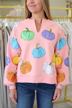 Multi Pumpkin V-Neck Sweatshirt