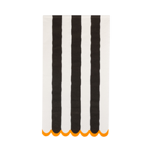 Black and Cream Striped Dinner Napkin [Pack of 24]