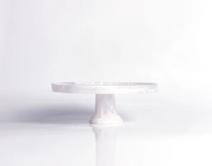 Medium Footed Cake Plate, White