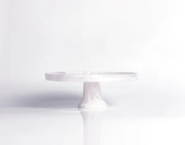 Medium Footed Cake Plate, White