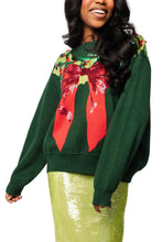 Dark Green and Red Wreath Around Neck Sweater