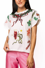 White Wreath Bow Christmas Icons Tee