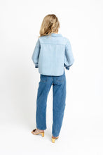 Chambray Denim Button Up Top