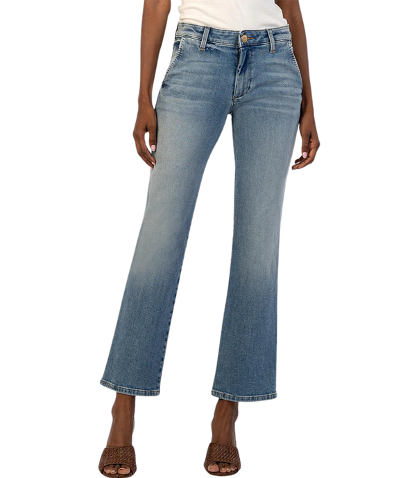 Kelsey Mid Rise Ankle Flare Jean