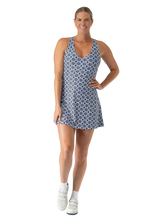 Camilla Athleisure Dress, Navy Honeycomb
