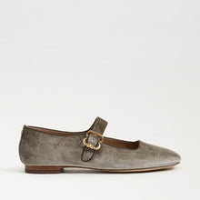 Michaela Mary Jane Flat, Dark Silver Sage Velvet