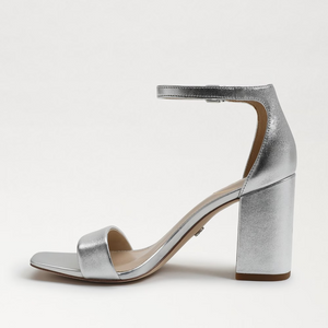 Daniella Block Heel Sandal, Soft Silver