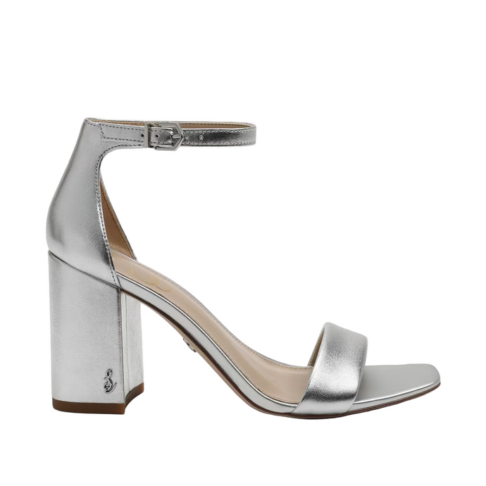 Daniella Block Heel Sandal, Soft Silver