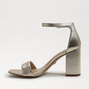 Daniella Block Heel Sandal, Metallic Gold