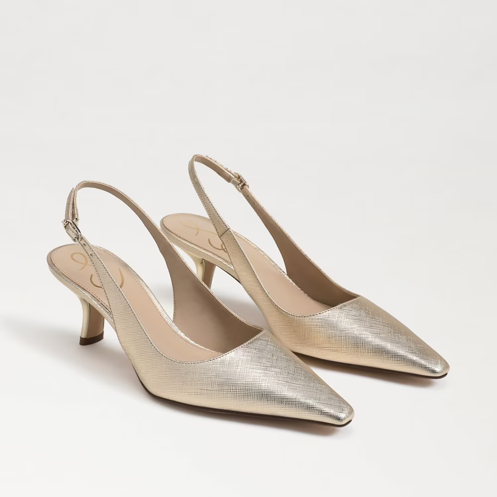 Bianka Slingback Pump, Golf Leaf Metallic