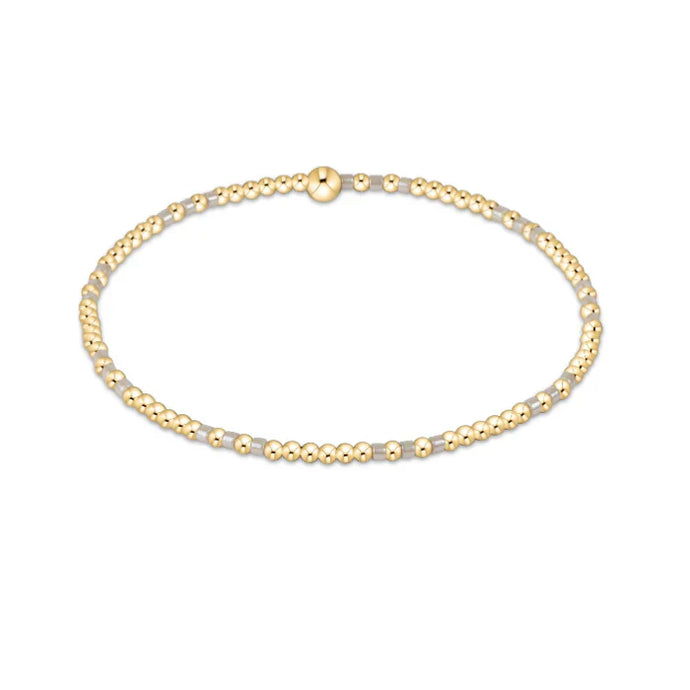 Hope Joy Pattern 2mm Bead Bracelet, Milkshake