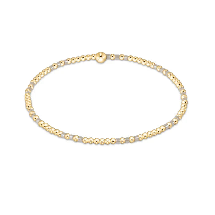 Hope Joy Pattern 2mm Bead Bracelet, Milkshake