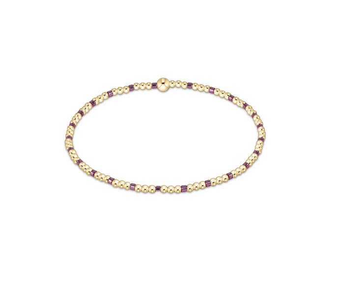 Hope Sincerity Pattern 2mm Bead Bracelet, Pink Metallic