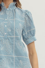 Light Blue Embroidered Shell Top