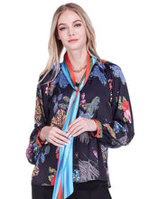 V-Neck Midnight Garden Blouse