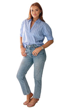 Menswear Stripe V-Neck Collar Top