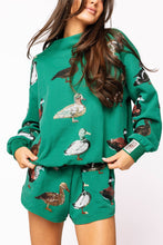 Green Duck Mock Neck Sweatshirt