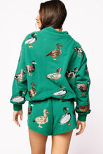 Green Duck Mock Neck Sweatshirt