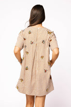 Brown Plaid Butterfly Short Sleeve Dress