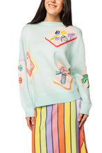 Light Blue Mahjong Tile Knit Sweater