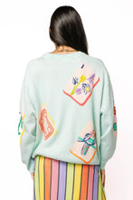 Light Blue Mahjong Tile Knit Sweater