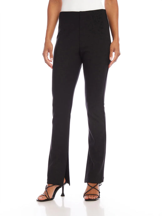 Black Side Slit Bootcut Pants