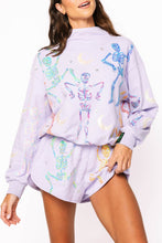 Lavender Dancing Skeleton Mock Neck Sweatshirt