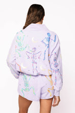 Lavender Dancing Skeleton Mock Neck Sweatshirt