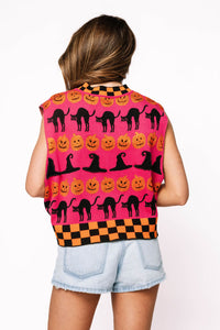 Checkered Trim Halloween Icon Tank