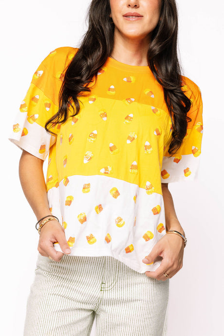 Orange Colorblock Candy Corn Tee