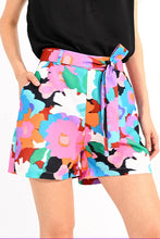 Abstract Floral High Waisted Shorts