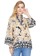 Neutral Placket Tunic Top