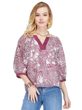 Maroon Contrast Trim Top