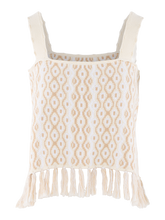 Capri Knit Tank, Blanc Petals