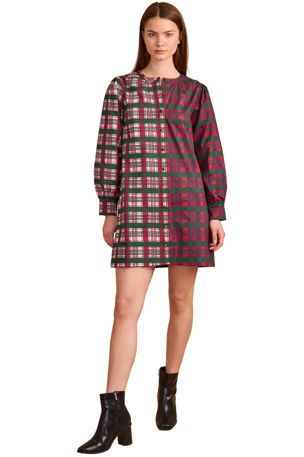 Leslie Dress, Party Plaid Combo