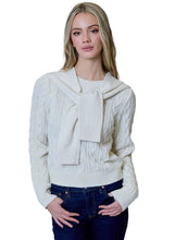 Cable Knit Sweater With Faux Cardi