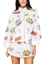 White Mahjong Icon Rainbow Trim Collar Top