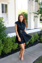 Solid Poplin Sheridan Shirt Dress, Navy