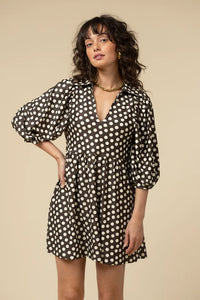 Charlotte Dress, Chocolate Dot