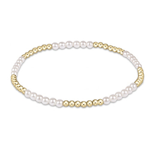 Classic Blissful Pattern 2.5mm Bead Bracelet, 3mm Pearl
